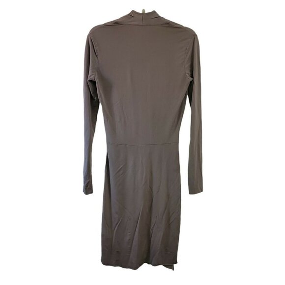All Saints Dress Small‎ Gray Faux Wrap Tame Knee-length Long Sleeve V-Neck - Picture 2 of 12